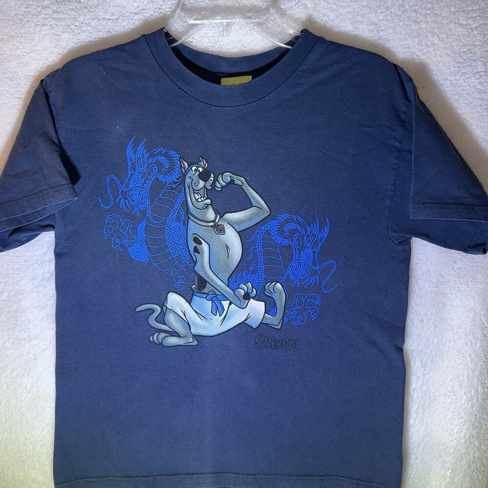 Scooby-Doo Y2K Vintage Cartoon Network Youth Large T-Shirt Blue Dragon Graphic‎
